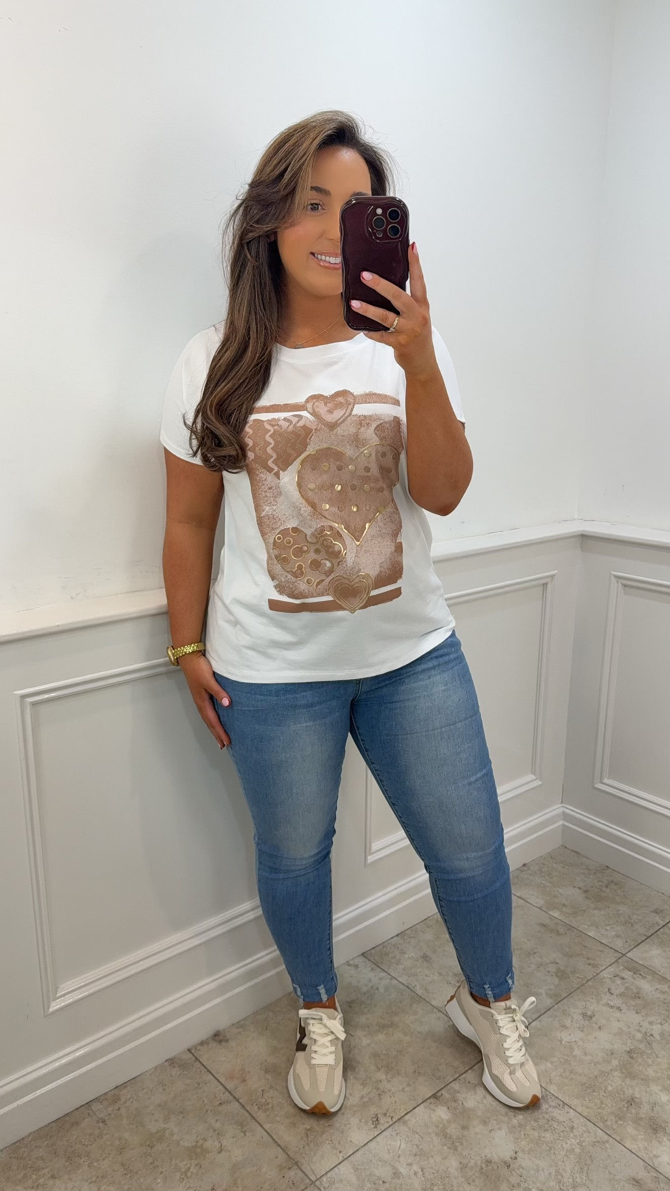 Indigo Foil Printed T-Shirt Printed Hearts