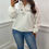 Thumbnail: Nellie New York Fleece Lined 3/4 Zip Jumper White