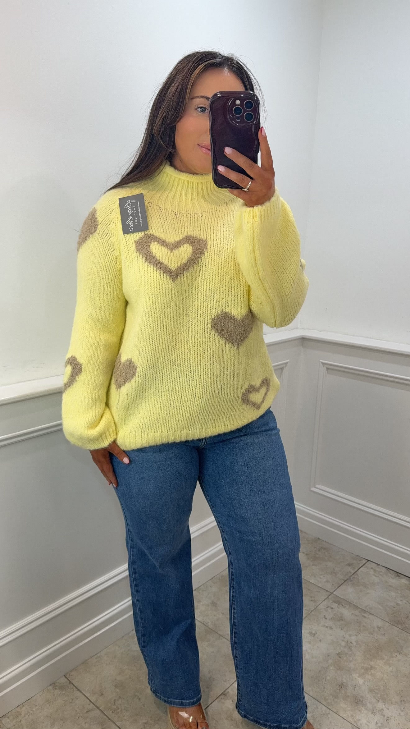 Ivy Heart Knit Jumper Lemon