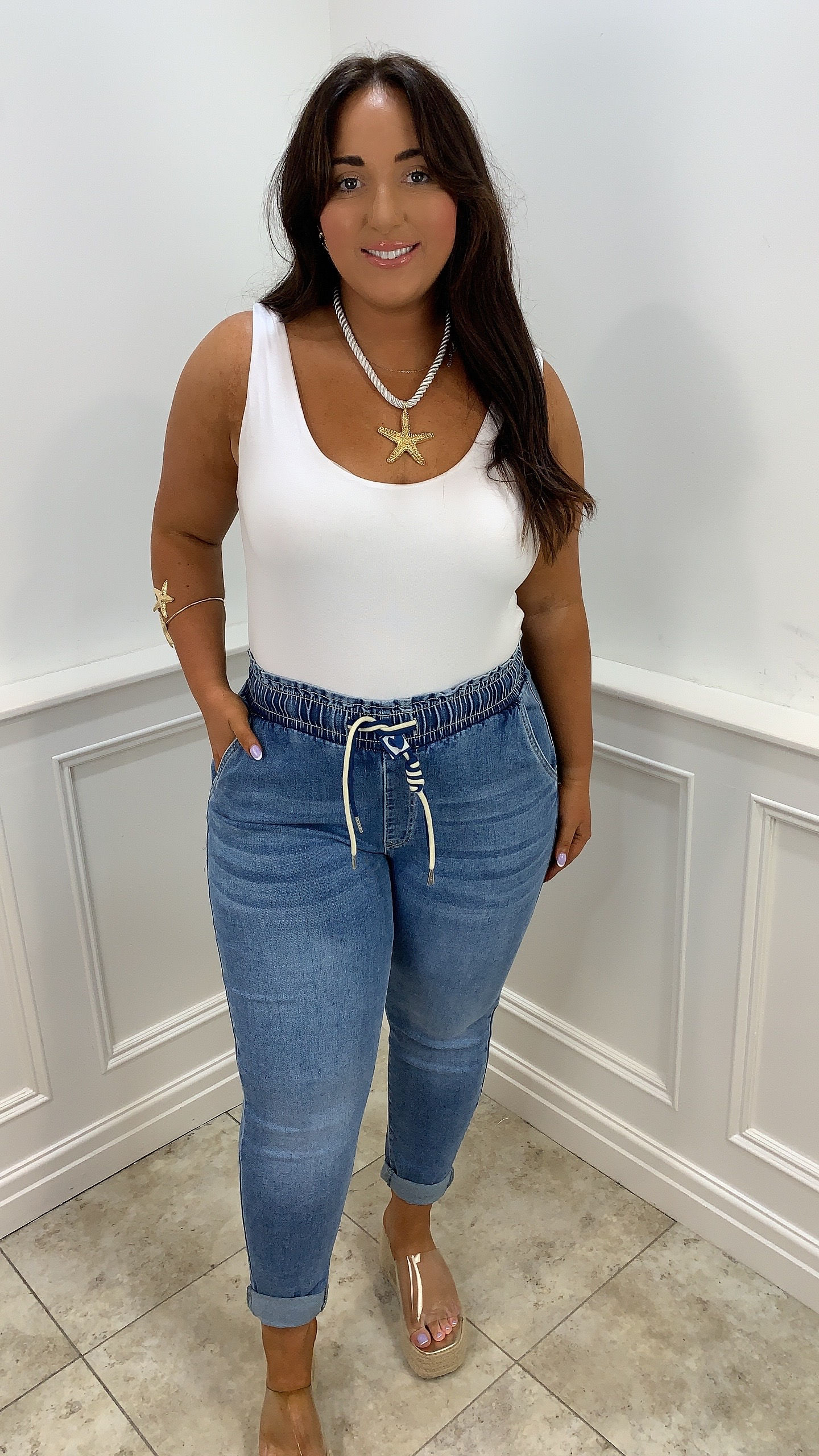 Fran Super Stretchy Jogger Jean Light Blue