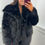Thumbnail: Anastasia Premium Lined Collar Short Faux Fur Coat Black