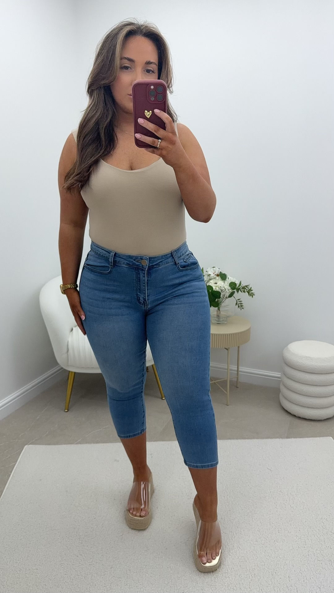 Angie Stretchy Denim Crop Jeans