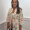 Thumbnail: Missi Floral Ruched Sleeve Blazer Beige
