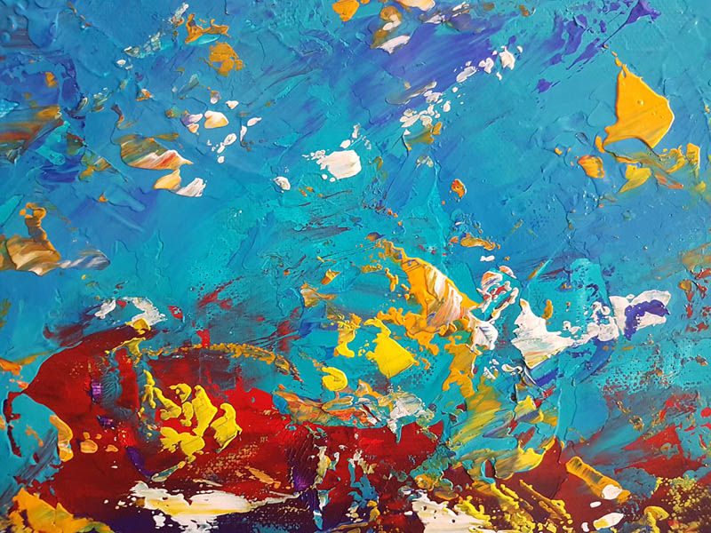 Miniature : Détail de la toile contemporaine abstraite d'Emma Coffin artiste peintre à Paris