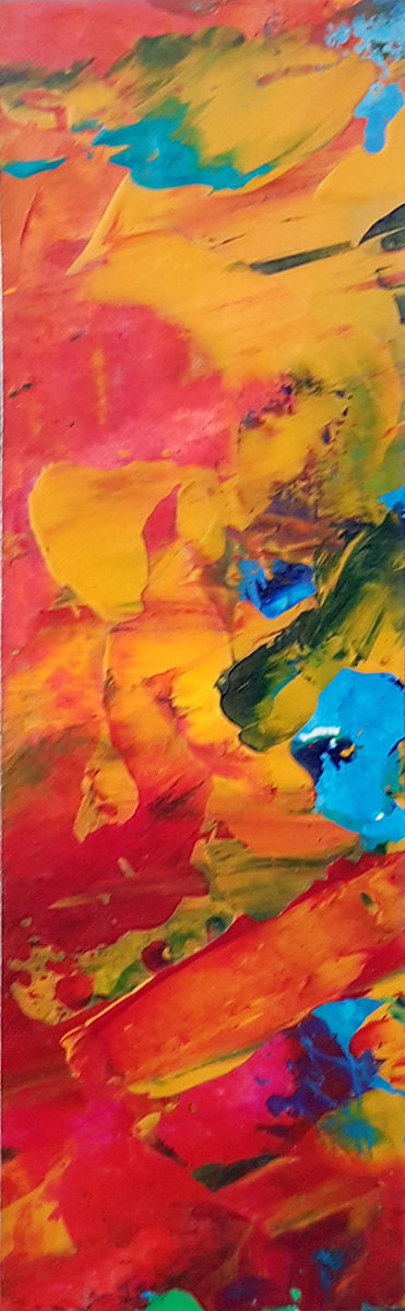 Marque page peinture abstraite rouge orange rose bleue emma coffin artiste