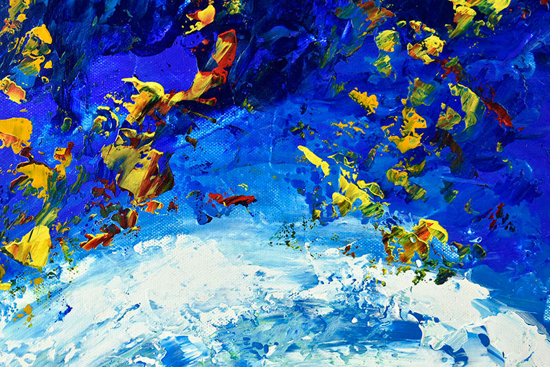 Miniature : detail of the contemporary painting Entities by the artist Emma Coffin