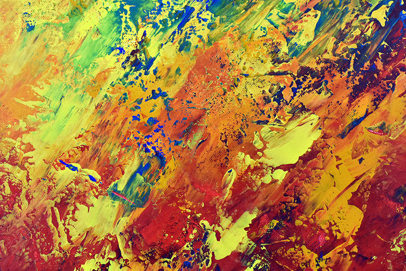 Miniature : Détails Living Colours peinture acrylique au couteau sur toile