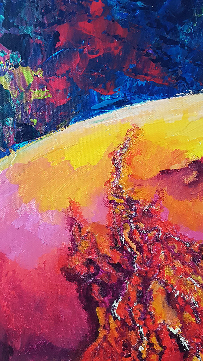 Miniature : canyons sillons matière gorges planète mars peinture abstraite emma coffin peintre