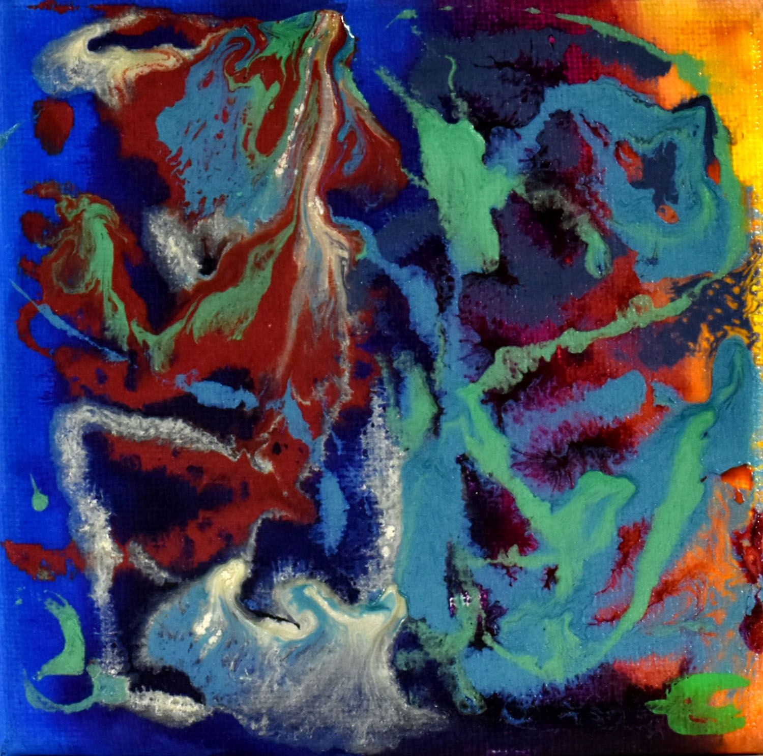Melting Ghost technique mixte abstraite sur toile par l'artiste Emma Coffin