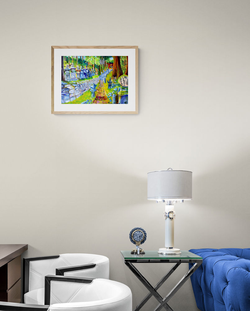 Japon Esprit de Koyasan tableau moderne in situ par l'artiste Emma Coffin