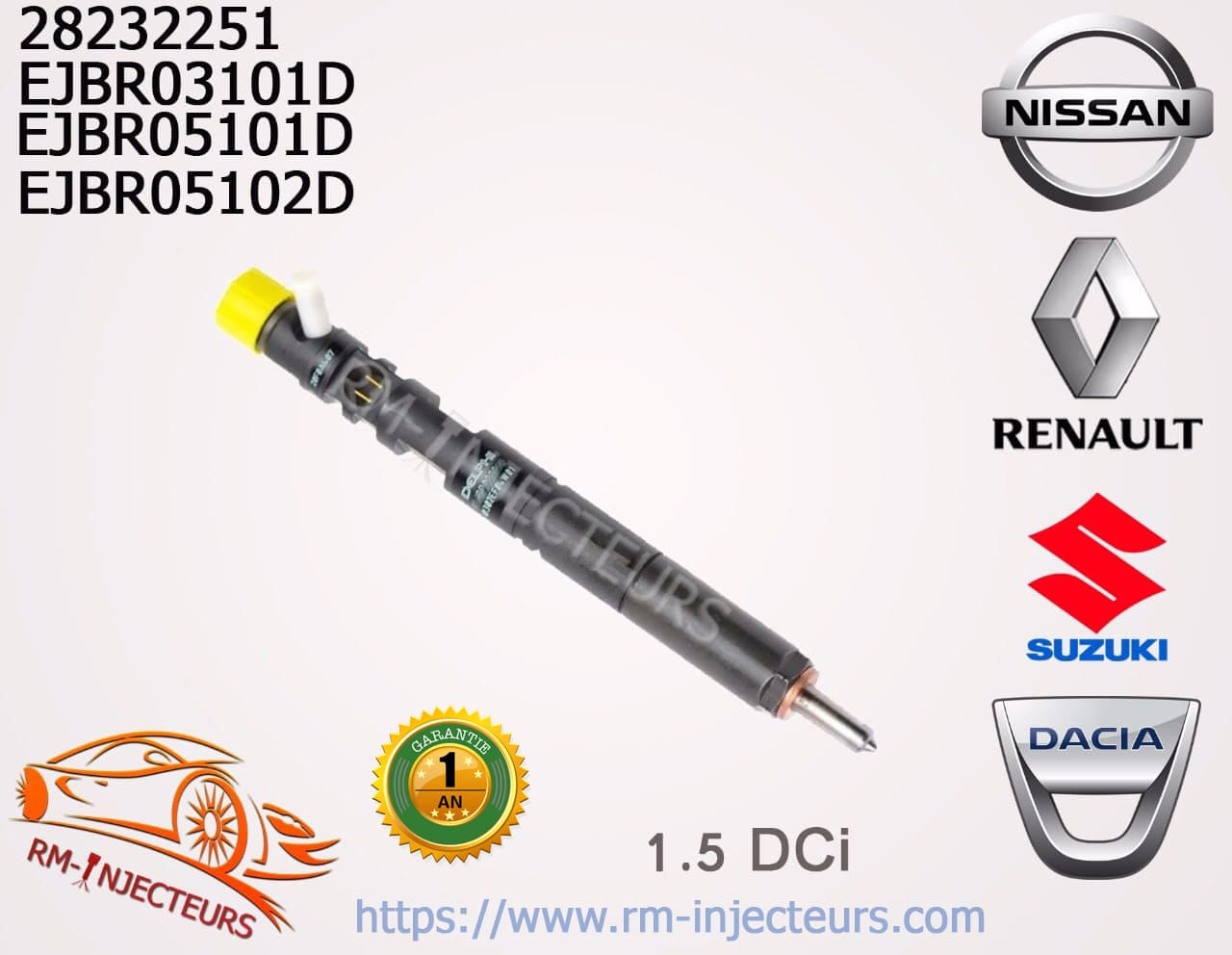 INJECTEUR NEUF DELPHI 1.5 DCi  EJBR05102D - H8200421897 - 28232251