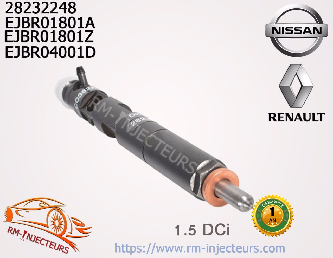 INJECTEUR NEUF DELPHI 1.5 DCi EJBR01801A - 8200049873 - 28232248