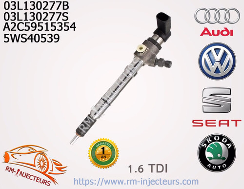 Lot De 4 Injecteurs Diesel Remanufacturés Siemens 03L130277B Pour VW 1.6 TDI