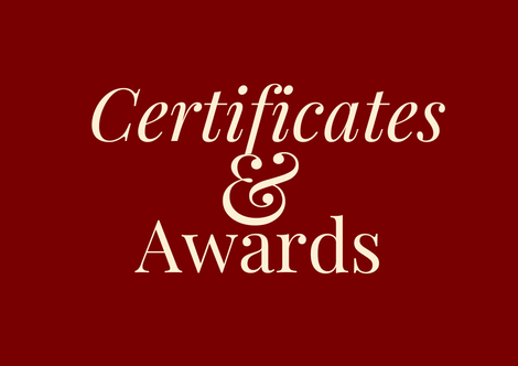 Certificates and Awards
