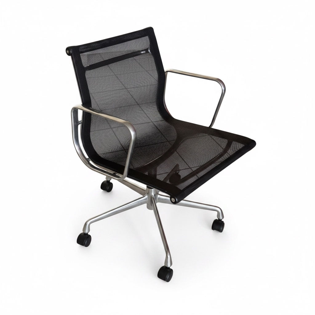 Fauteuil de réunion résille noir sur roulettes – VITRA (Qté : 2) FAU423B