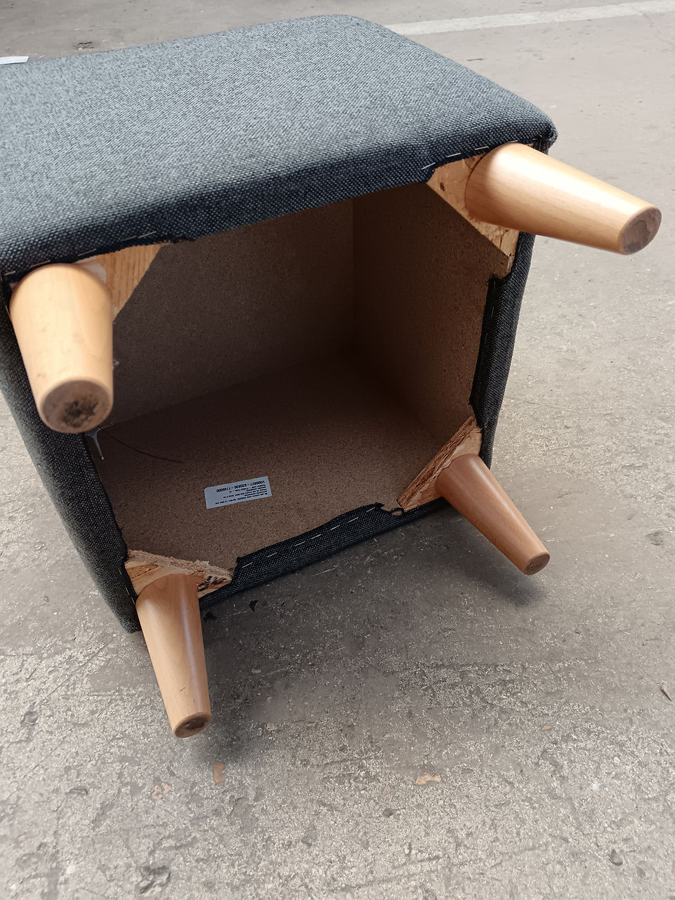 Miniature : Pouf carré gris en tissu (Qté : 1) ACS382