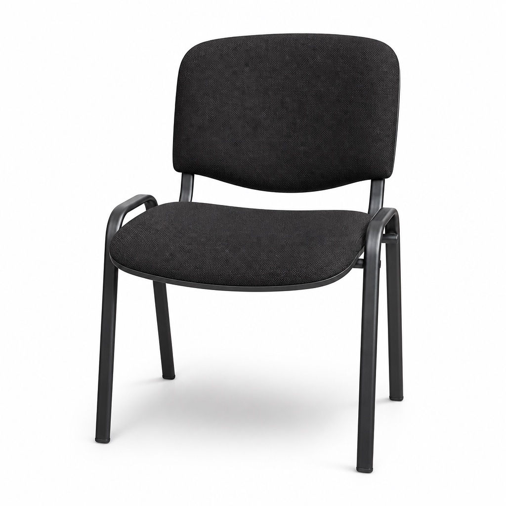 Chaise de réunion empilable tissu noir (Qté : 12)CHA580