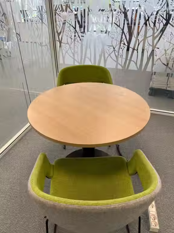 Miniature : Table de réunion ronde en bois et métal (Qté : 3) TAB628