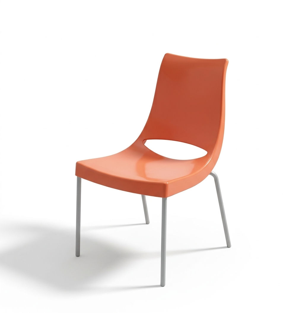 Lot de 6 chaises empilables design polypropylène orange PARRI (Qté : 1) CHA598