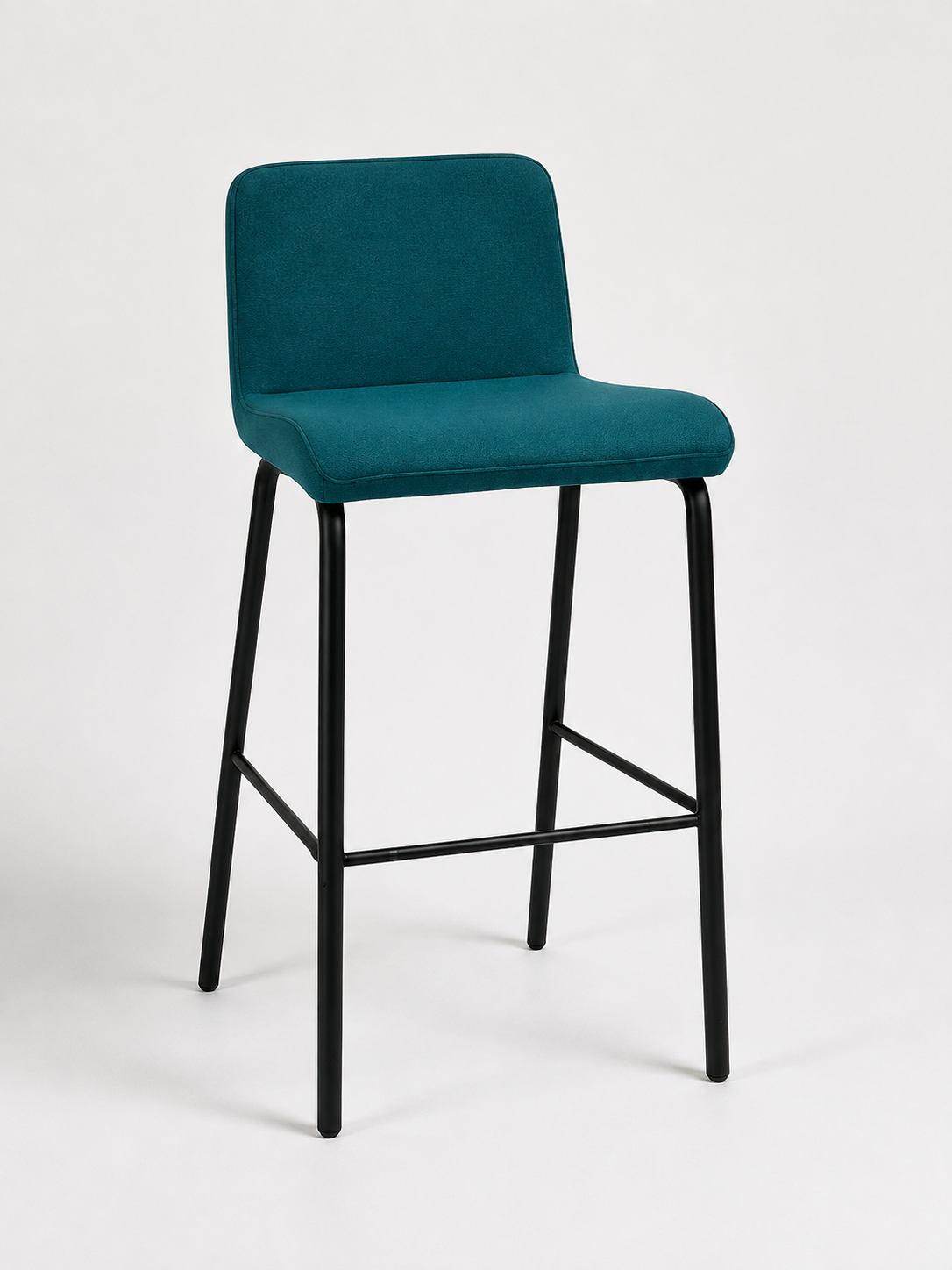 Tabouret haut STEELCASE bleu avec dossier (Qté : 12) TABO088