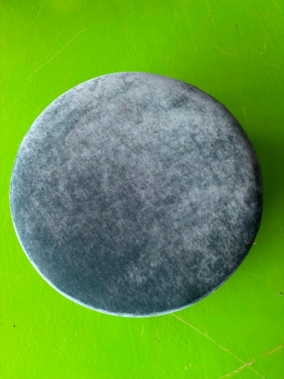 Miniature : Pouf rond en tissu bleu (Qté : 1) TABO087