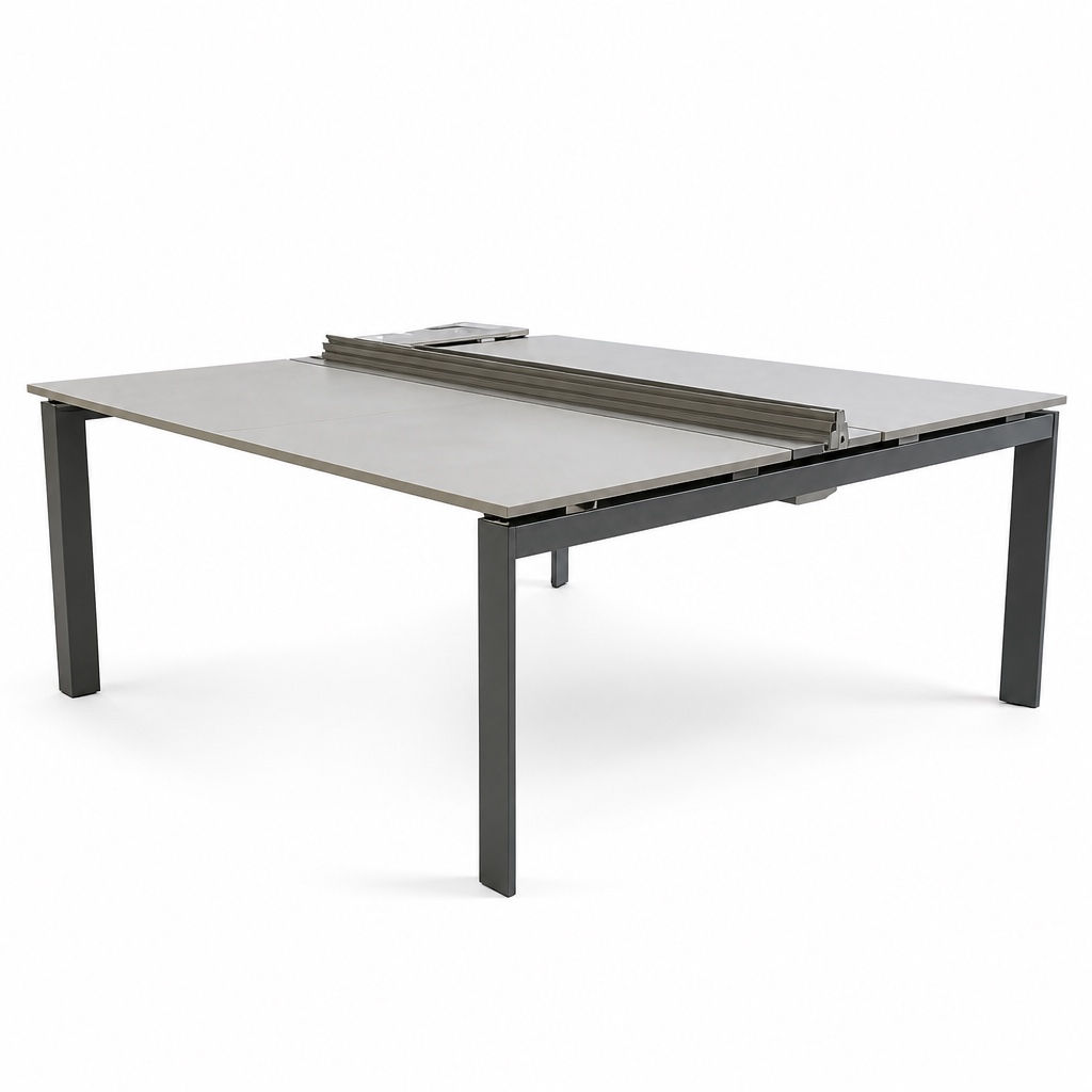 Bench de bureau partagé 2 personnes plateau blanc (Qté : 4) BUR408