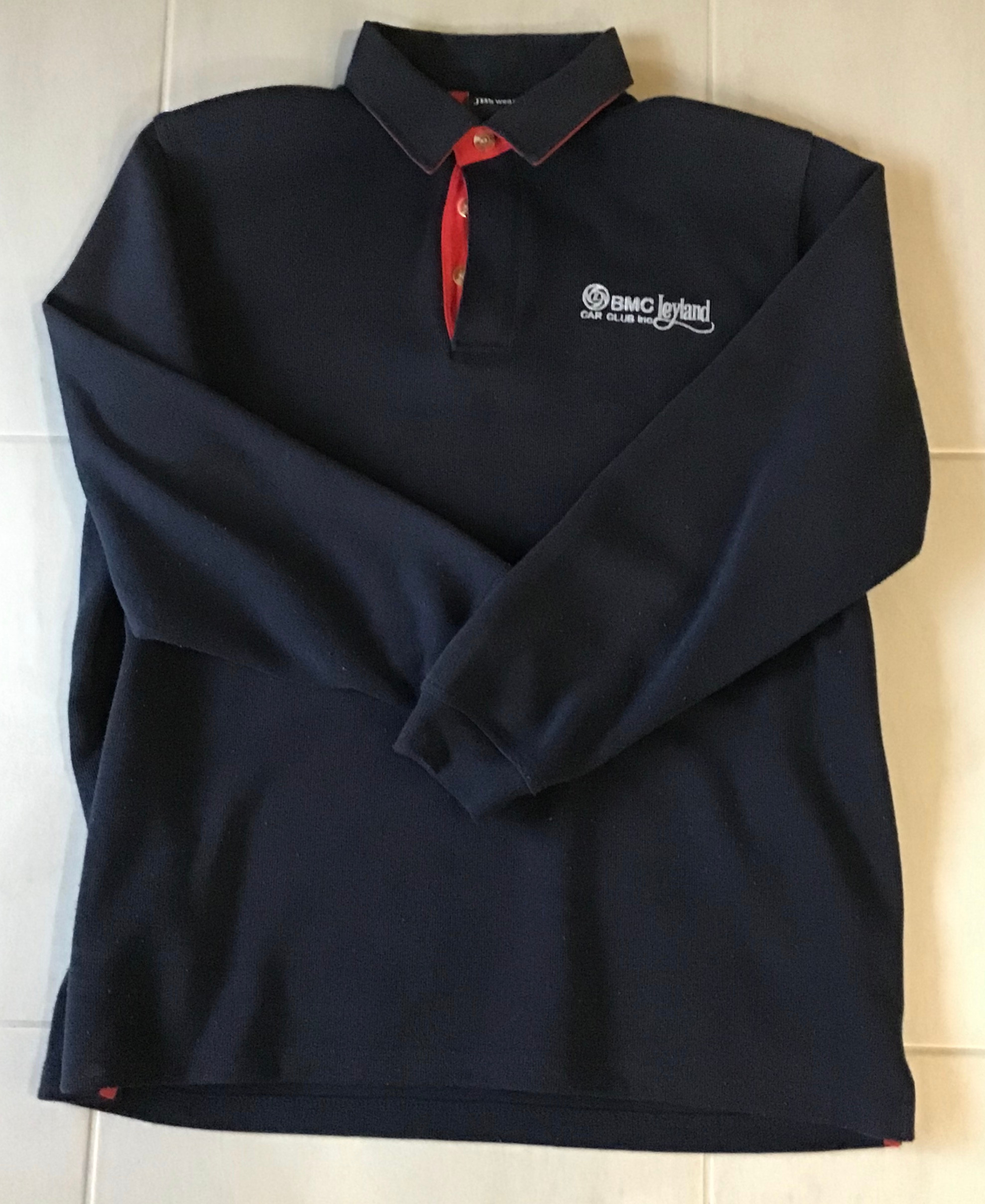 Rugby jumper w/trim denim collar