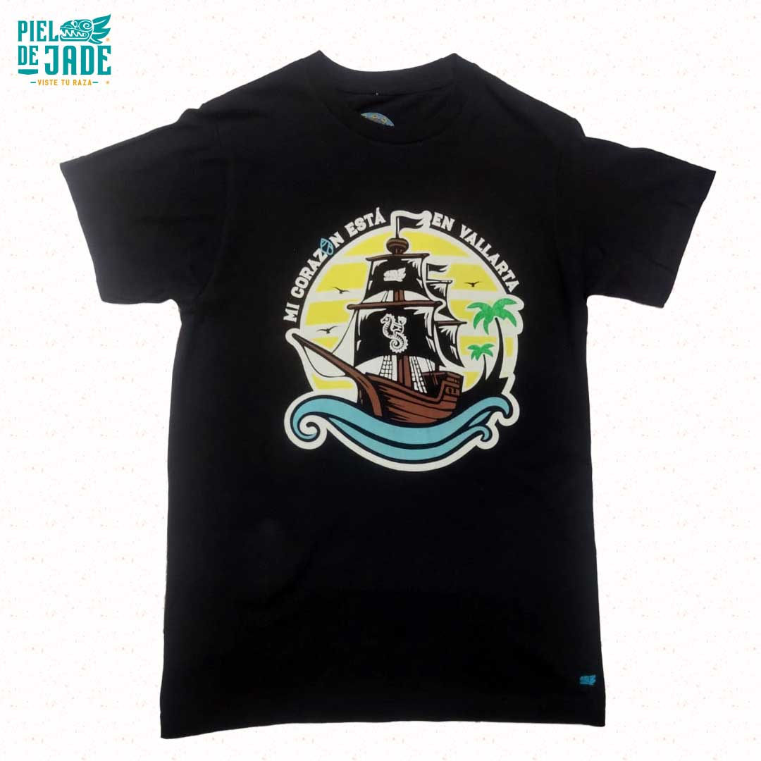 Mi Corazón está en Vallarta  Playera Hombre