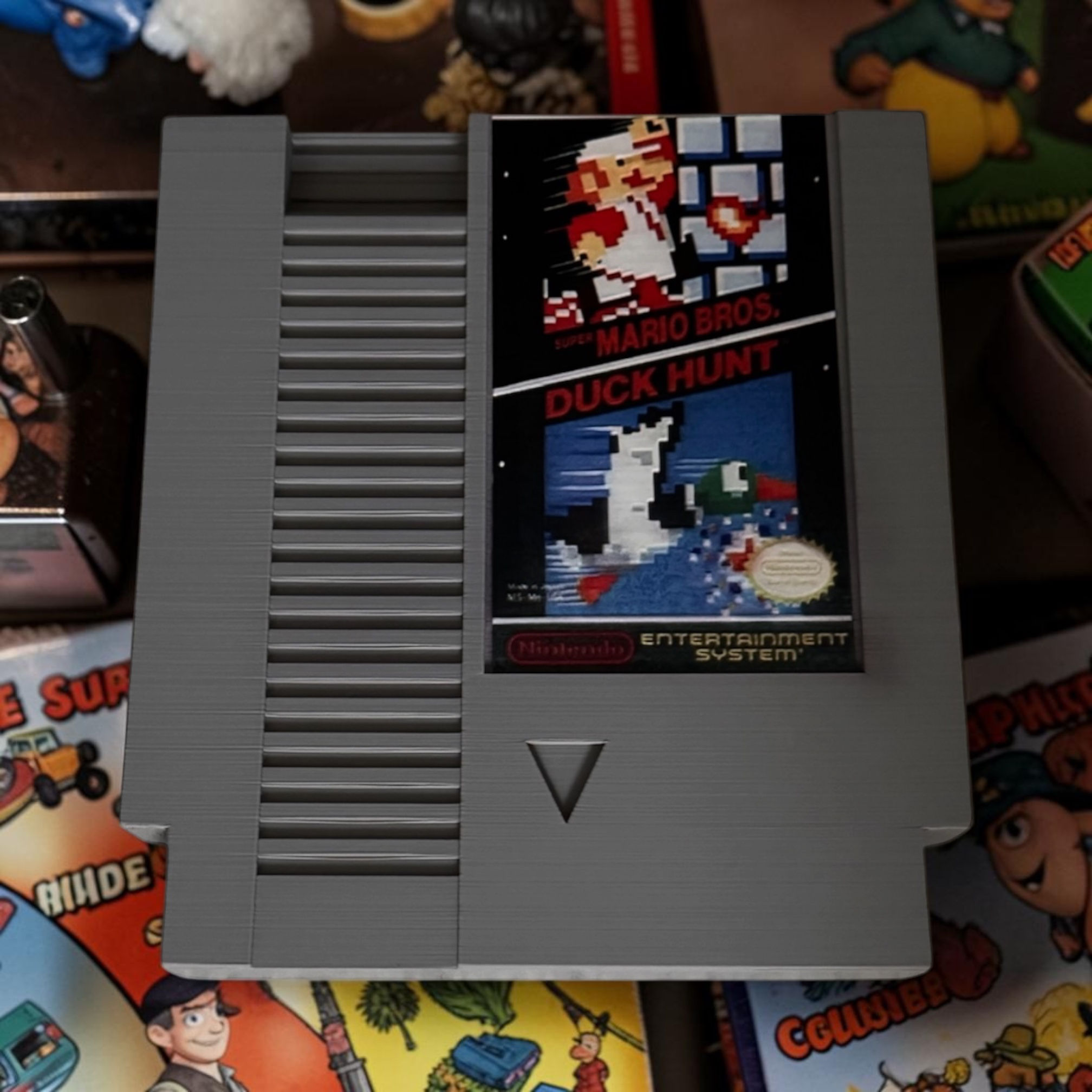 3D printed and inked large NES cartridge wall decor