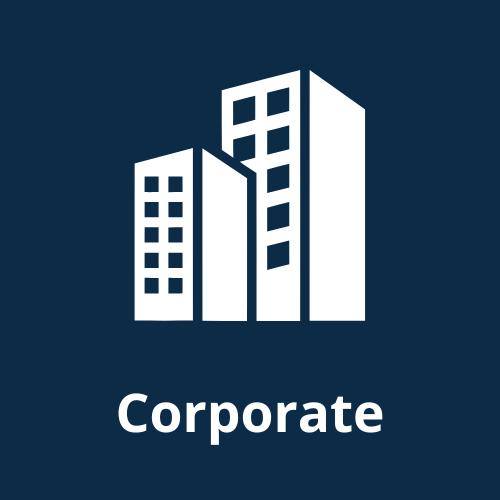 Corporate office and commercial building cleaning services icon
