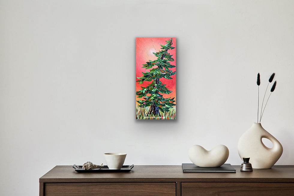 Thumbnail: Holly Burghardt Original Painting For Sale By ART COUNTRY CANADA Pine Tree 2