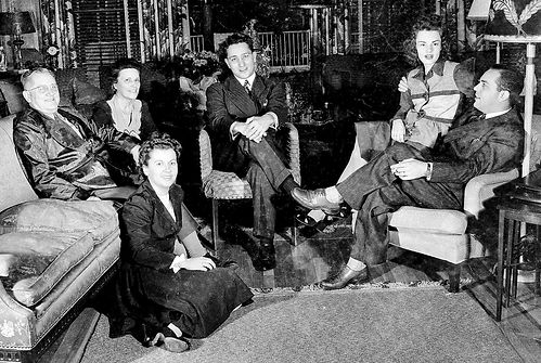 Miller family probably in middle 1940s. Giles' wife Betty Jane on floor; Clarence and Esth