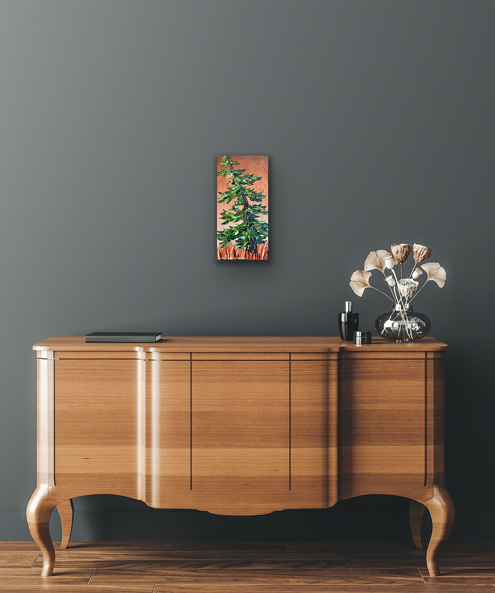 Thumbnail: Holly Burghardt Original Painting For Sale By ART COUNTRY CANADA Pine Tree 2Holly Burghardt Original Painting For Sale By ART COUNTRY CANADA Pine Tree 2