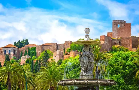 11th-century Moorish fortress-palace with double walls, Roman theater ruins, and Mediterranean views. Best-preserved alcazaba
