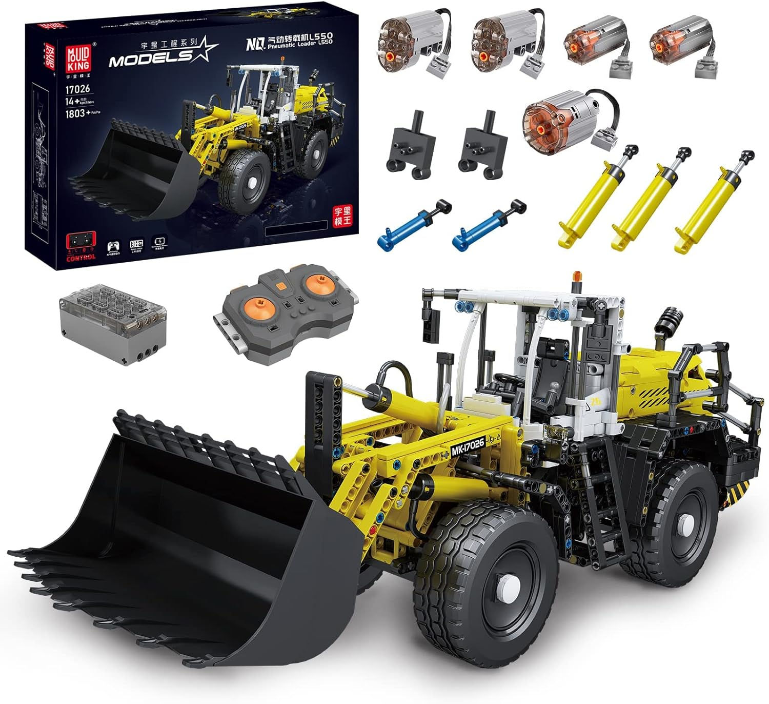 MOULDKING 17026 | Pneumatic Radlader L550 (RC) – 1.803 Teile