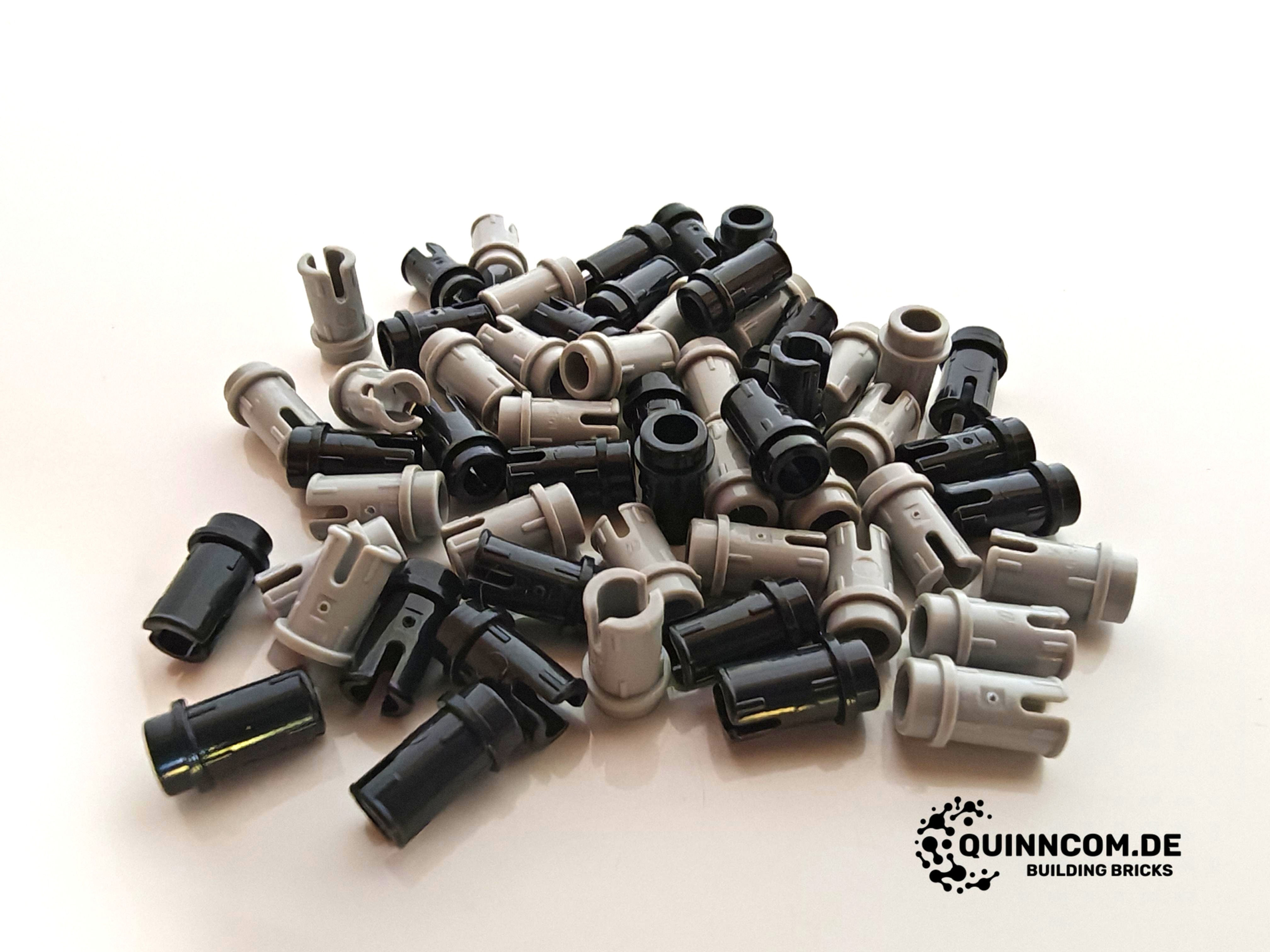 50-300 Stück TECHNIC Pin 1/2 with Friction Ridges #89678 schwarz / grau