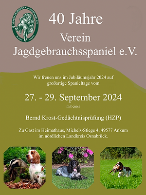 Flyer Jubiläumsspanieltage September 2024 S.1