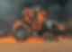 Tractor on fire