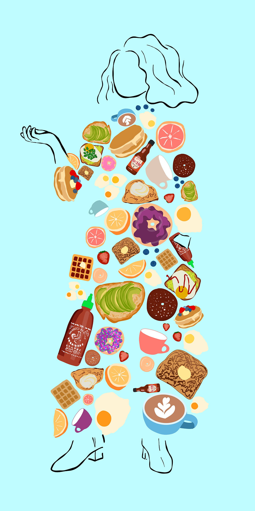 Thumbnail: Huge Breakfast Person 12"x24" (Framed Print)