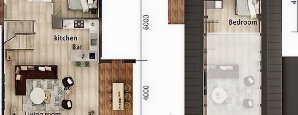 Interior layout of an affordable prefab kit home in Australia