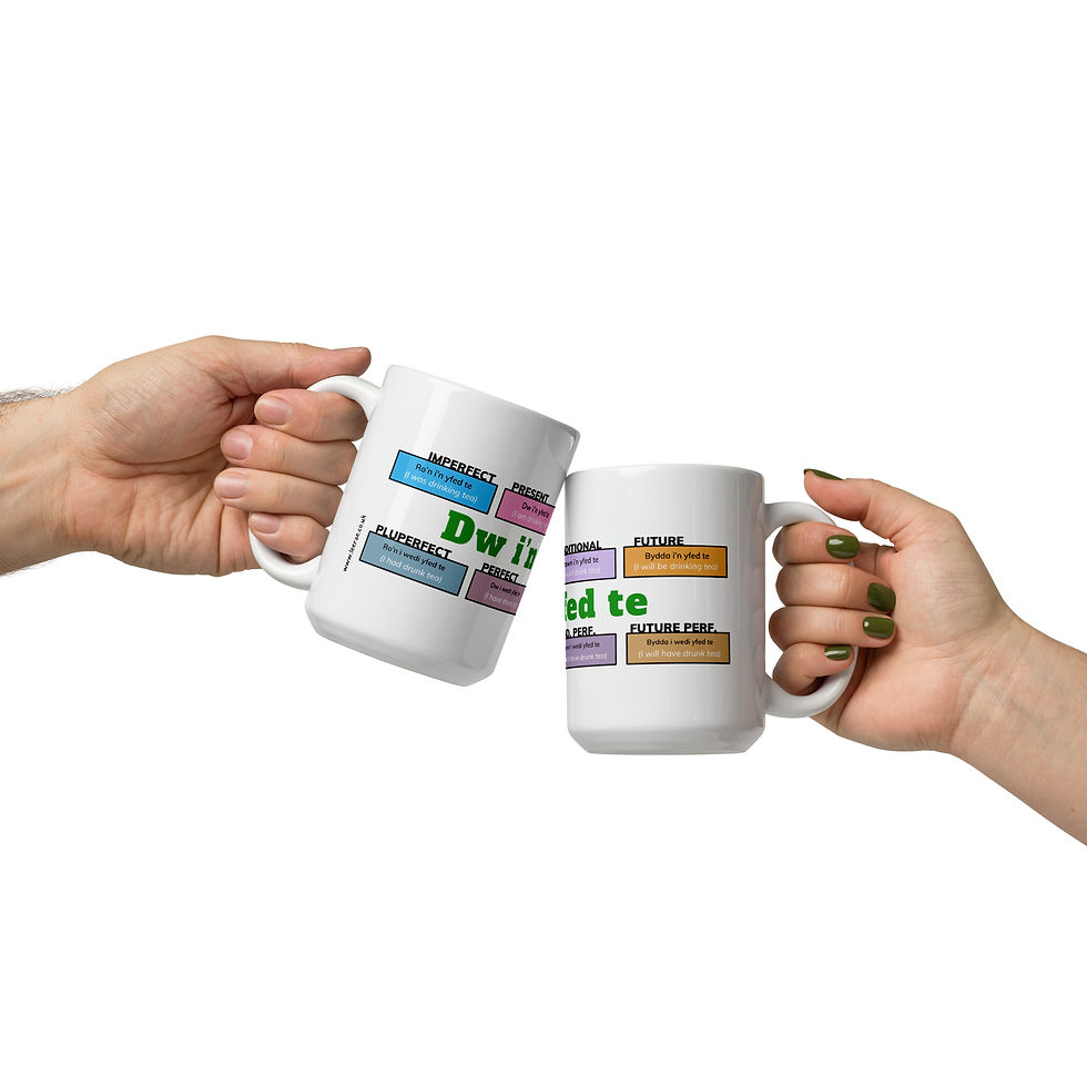 Thumbnail: "I am drinking tea" Conjugation Mug Modern (Green)