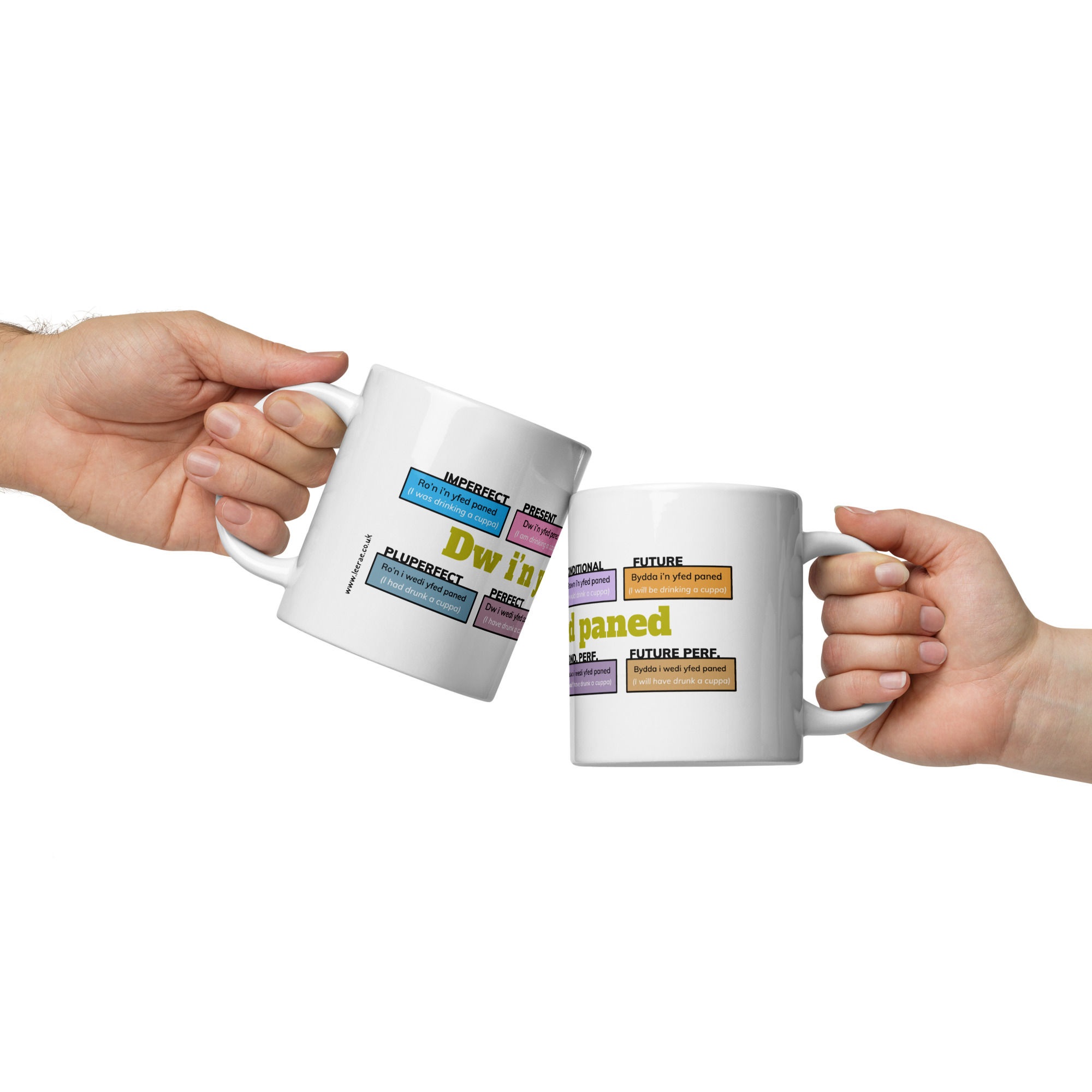 "I am drinking a cuppa" Conjugation Mug Modern (Gold)