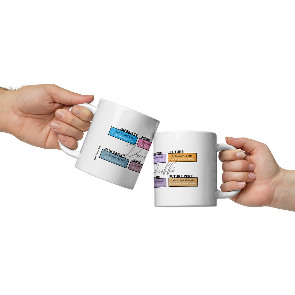 Thumbnail: "I am drinking coffee" Conjugation Mug Cursive