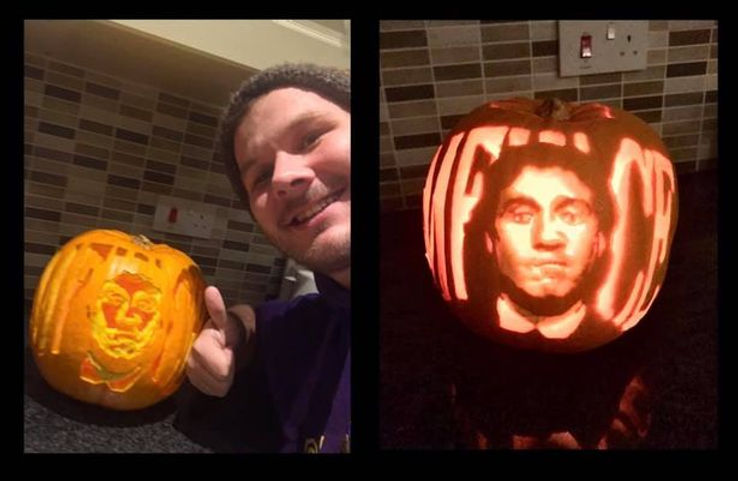 "The Chase fan carves stars into pumpkins for Halloween"