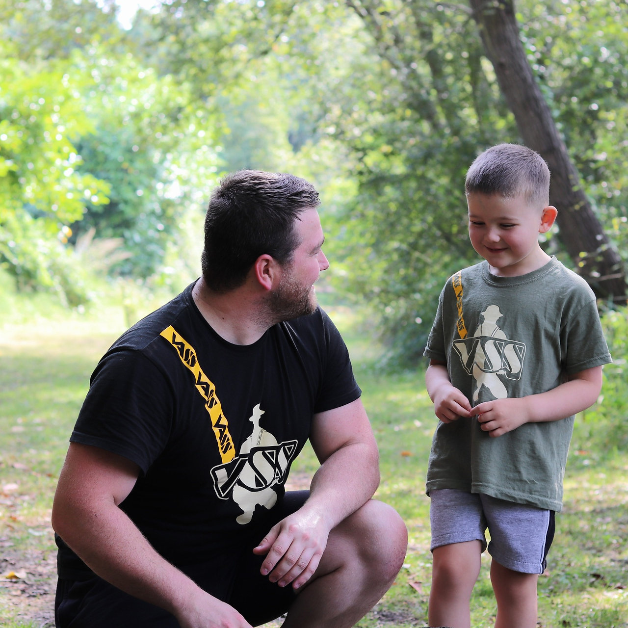Vass fishing cotton T-shirt, stylish adults and kids tee with yellow strap, perfect Christmas gift