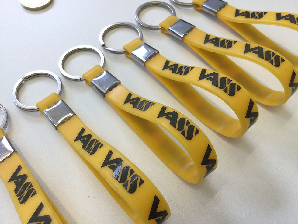 Vass Waders and Rainwear Yellow Strap Loop Keyring