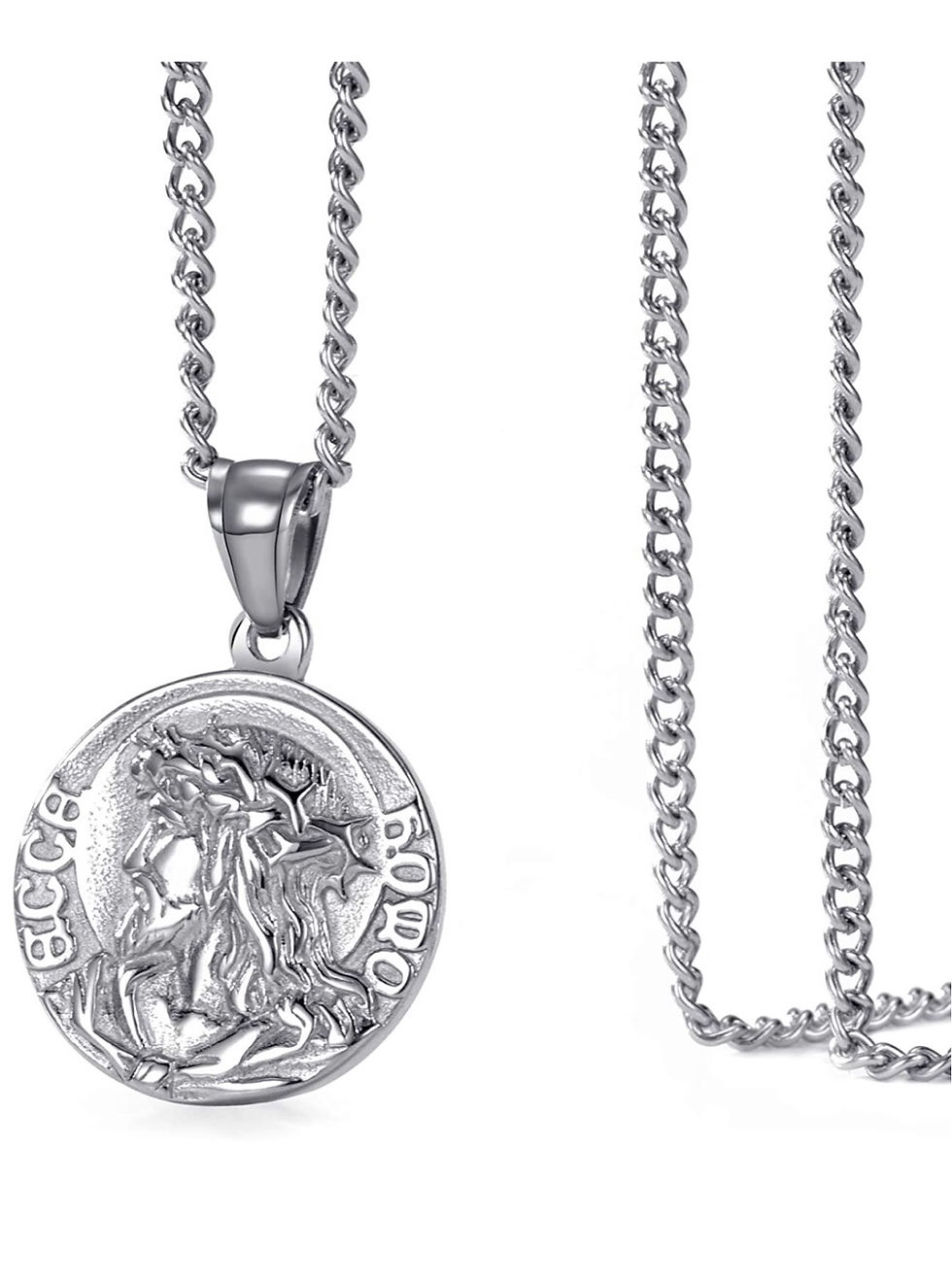 Thumbnail: Stainless Steel Jesus Pendant and Adjustable 22-24’ Chain 