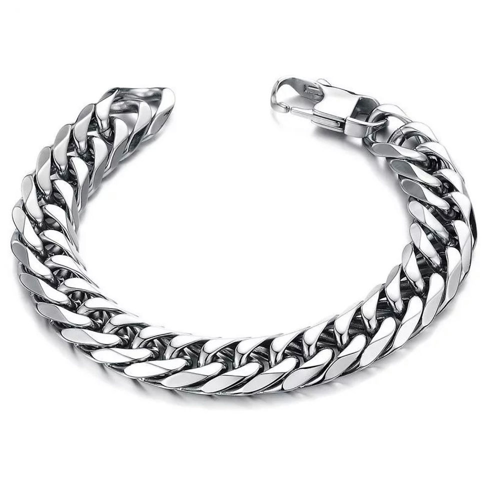 Stainless Steel Curb Link Bracelet 12mm