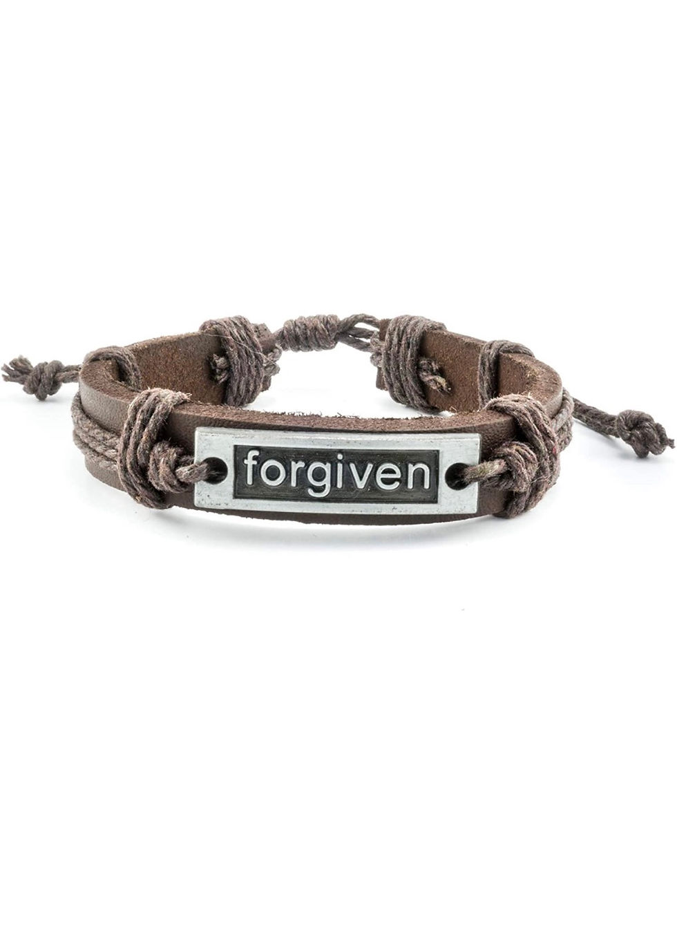 Forgiven Brown Leather Bracelet