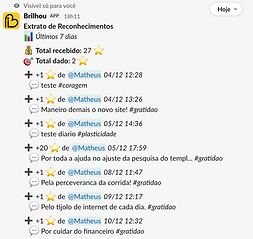 Aplicativo da Brilhou no Slack